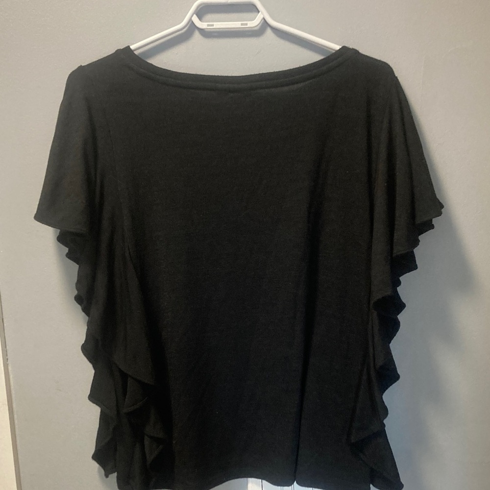 GAP Black Ruffle Sleeve Sweater - Picture 8 of 8